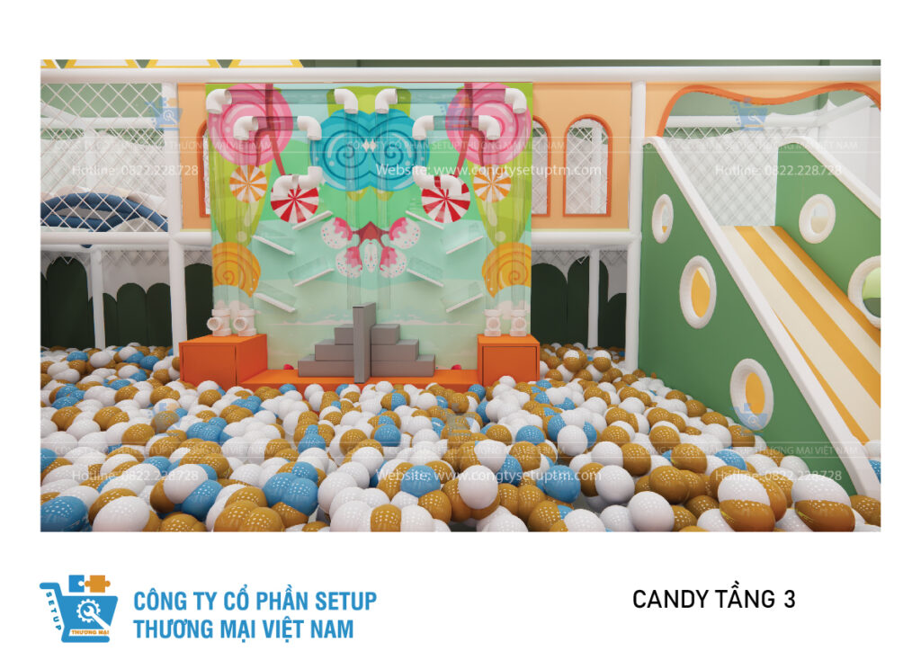 Thi công lắp đặt khu vui chơi Candy Kids Tại Vĩnh Yên- Vĩnh Phúc