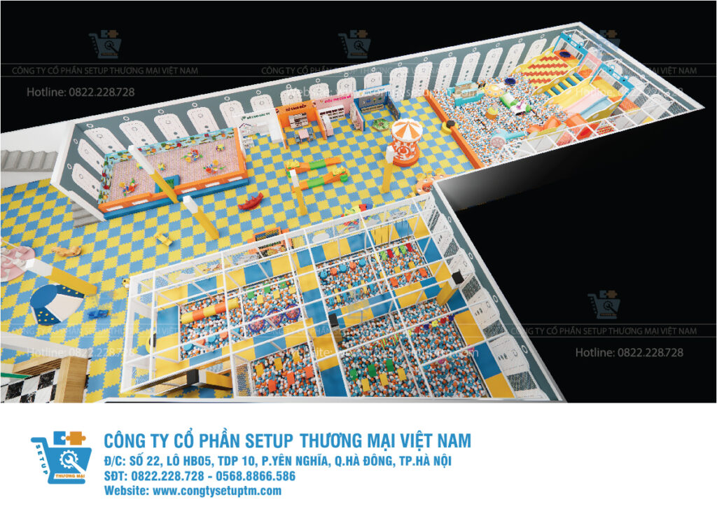 Thi công lắp đặt khu vui chơi trong nhà 1500m2 tại TP.Hải Dương