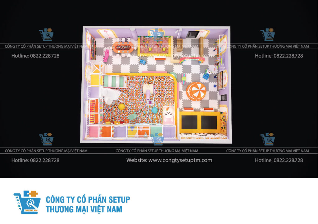 Thiết kế thi công khu vui chơi trẻ em trong nhà hàng tại Thái Bình