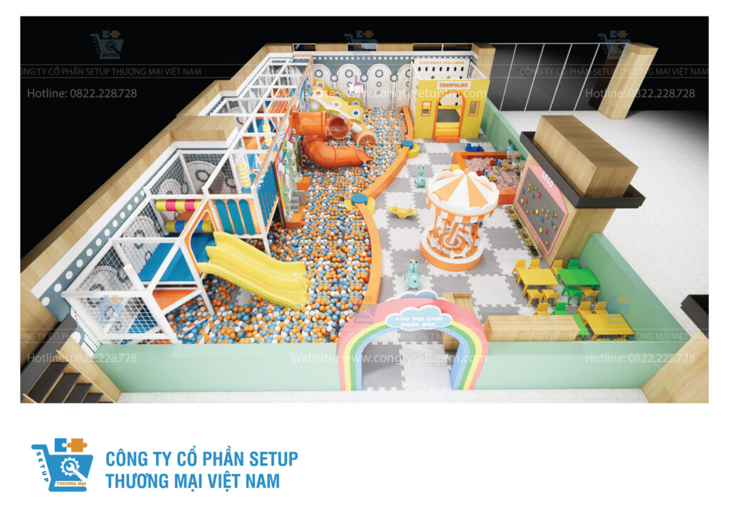 Thi công khu vui chơi trẻ em tại Nhà sách nhân văn