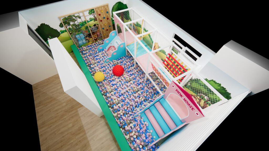 thiết kế khu vui chơi trong nhà diện tích nhỏ 40m2